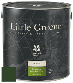 Краска Little Greene Ultimatt Intelligent Matt Emulsion матовая моющаяся краска цвет LG88 Dark Brunswick Green