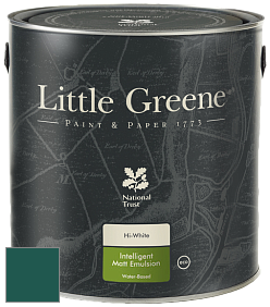 Краска Little Greene Ultimatt Intelligent Matt Emulsion матовая моющаяся краска цвет LG96 Mid Azure Green
